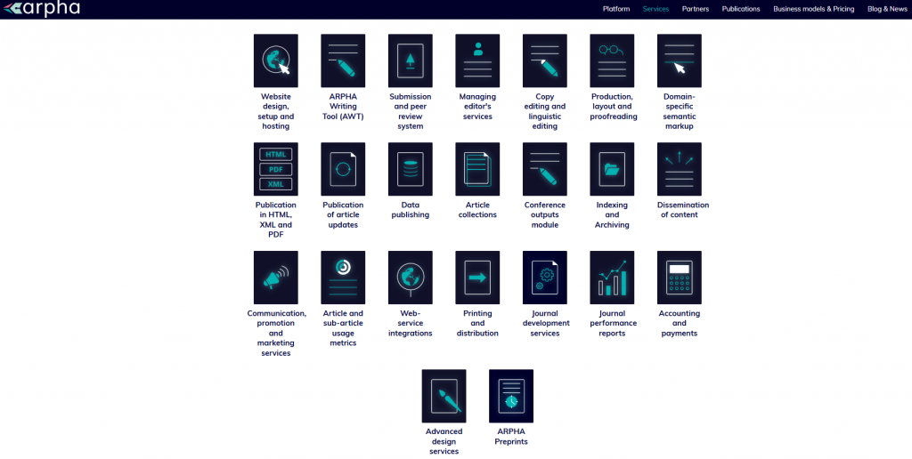 ARPHA Publishing Platform services